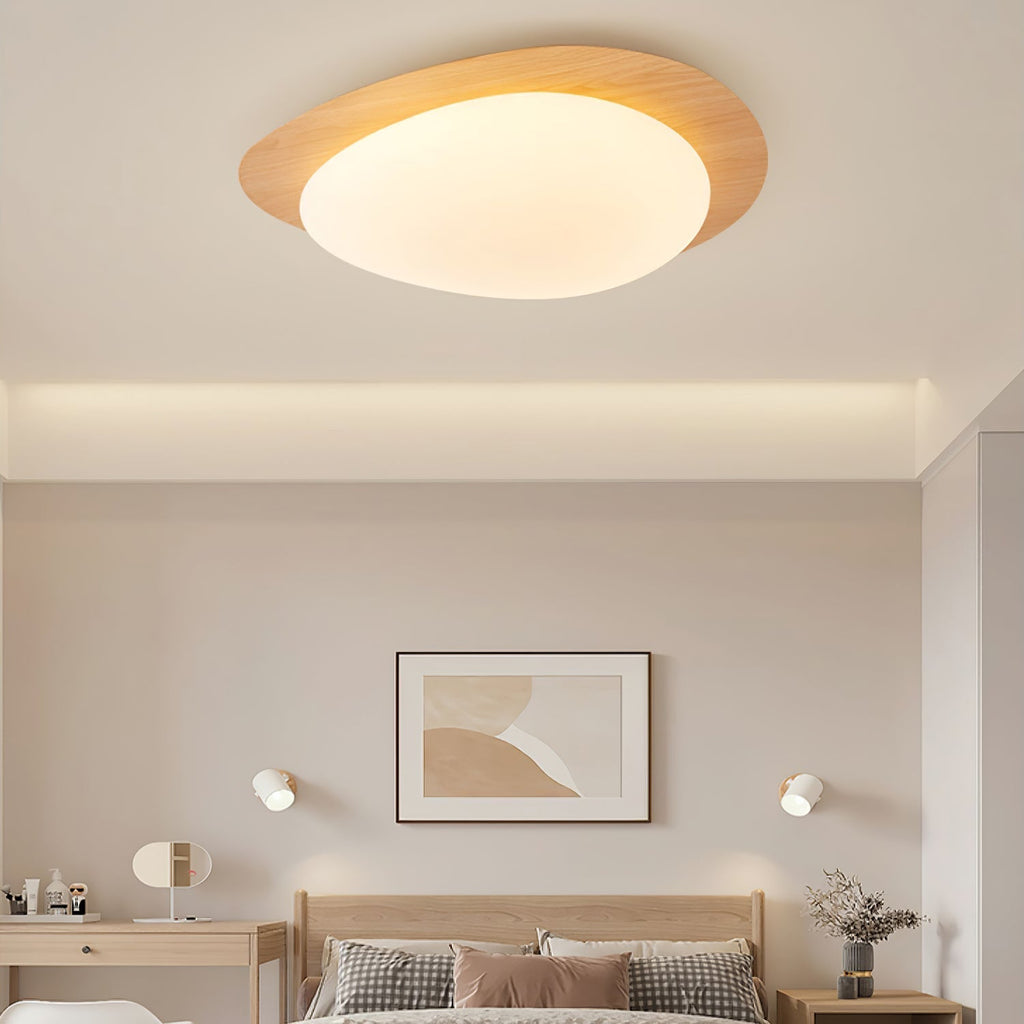 Quizz Pebble Walnut Ceiling Light