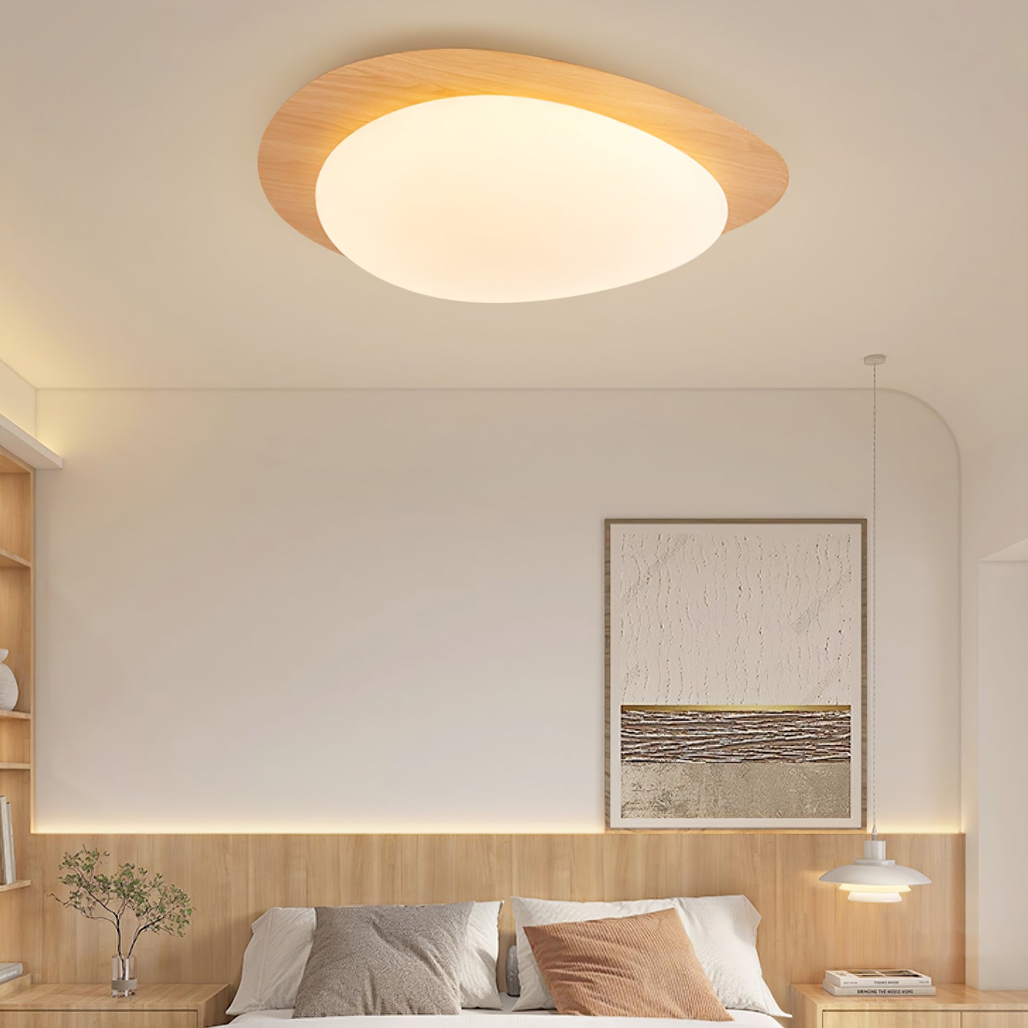 Quizz Pebble Walnut Ceiling Light