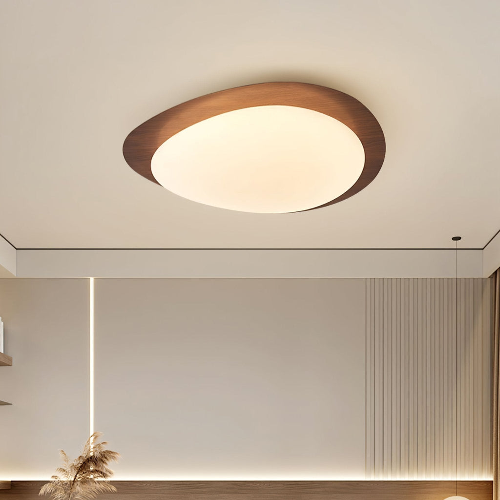 Quizz Pebble Walnut Ceiling Light