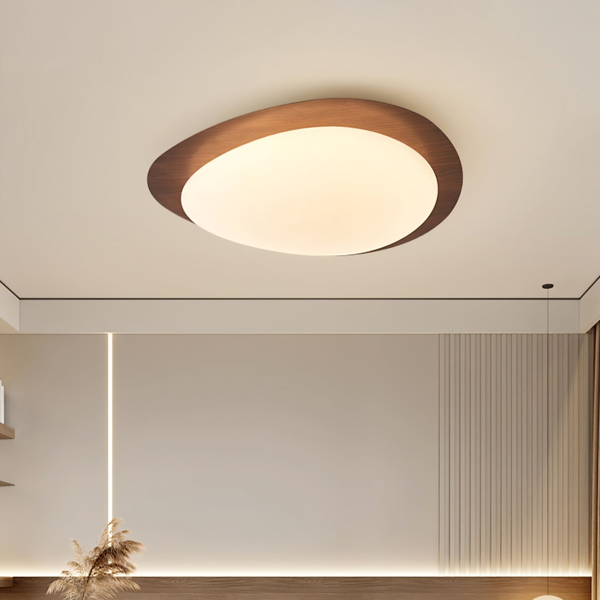 Quizz Pebble Walnut Ceiling Light