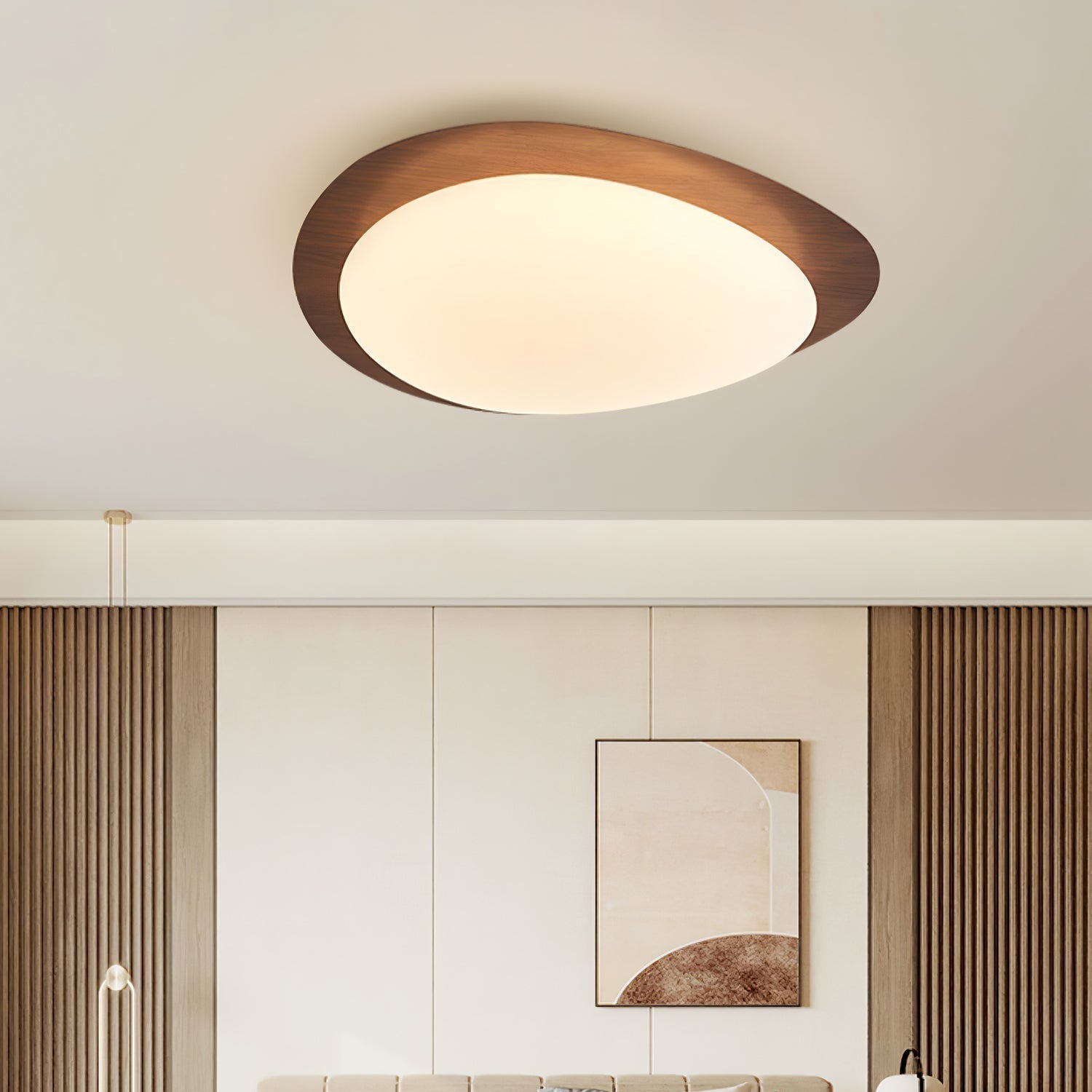 Quizz Pebble Walnut Ceiling Light