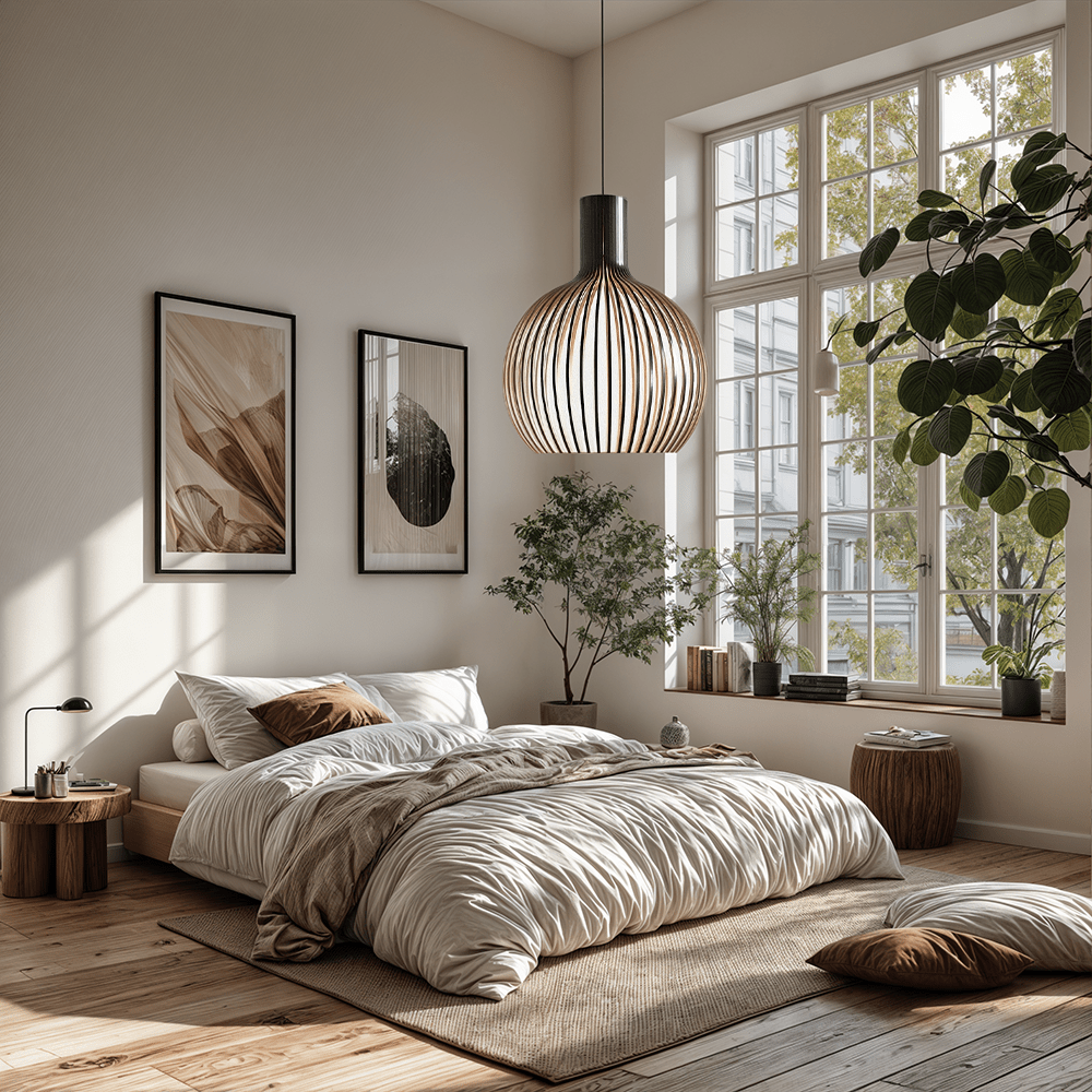 Rustic Wooden Cage Pendant Light – Adjustable Bamboo Hanging Light for Kitchen and Modern Interiors