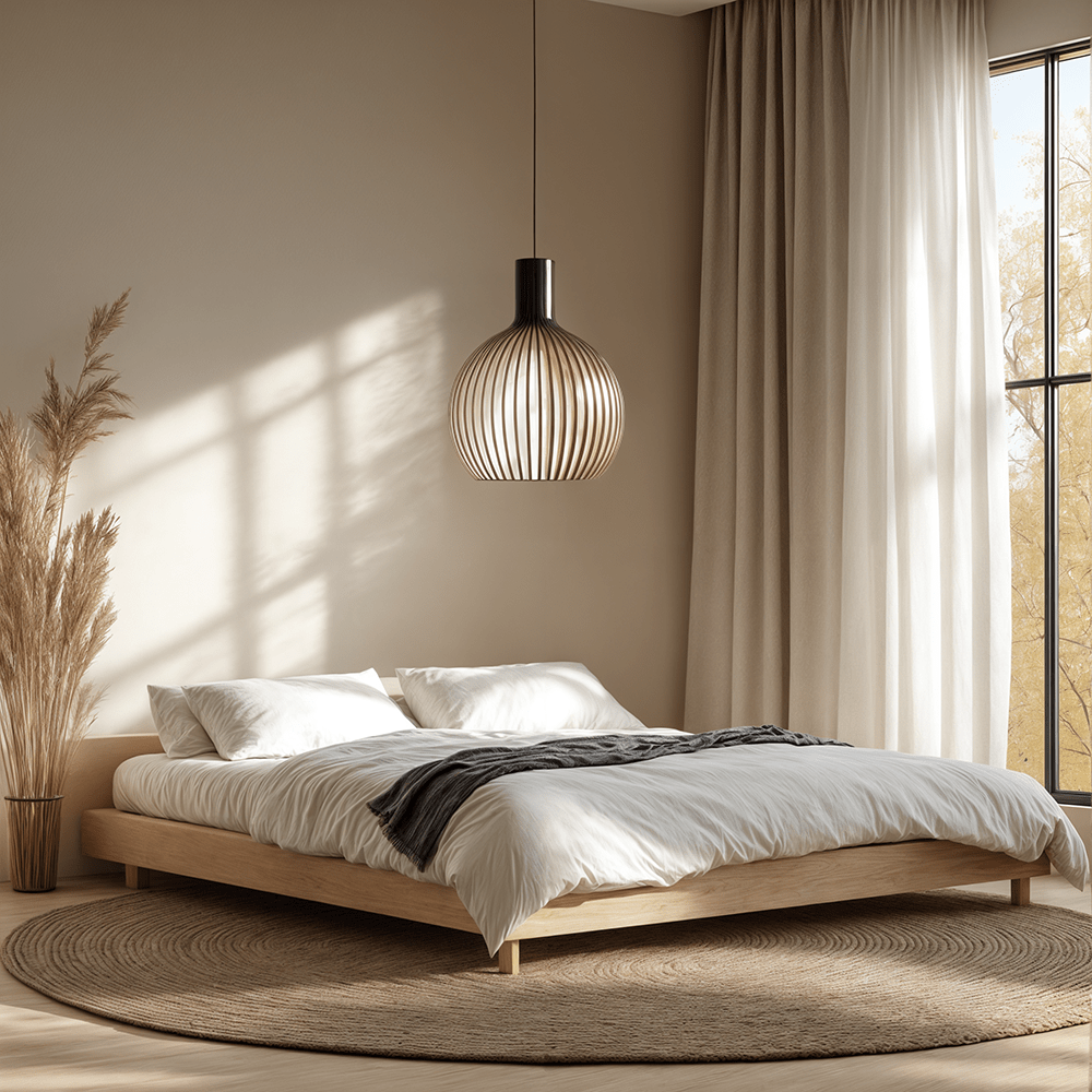 Rustic Wooden Cage Pendant Light – Adjustable Bamboo Hanging Light for Kitchen and Modern Interiors