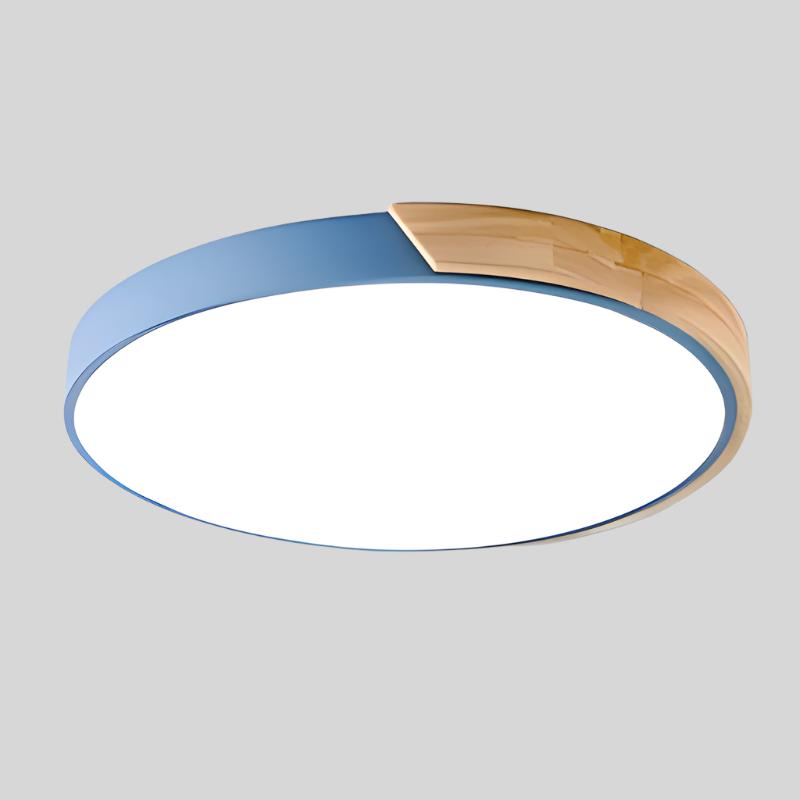 Scandinavian Ceiling Light with LED and Wooden Finish – Modern Macaron Design for Cozy Illumination