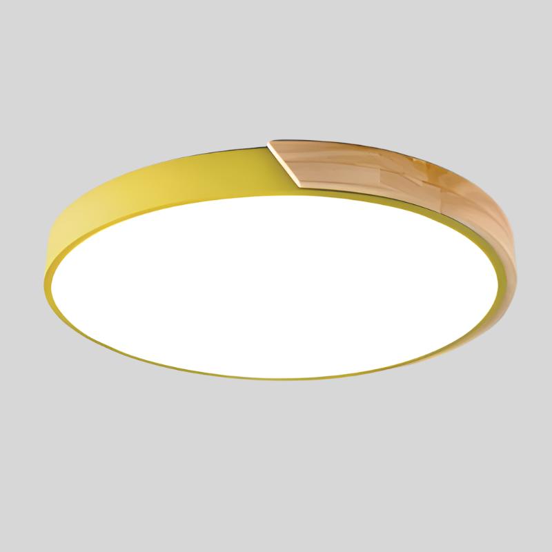 Scandinavian Ceiling Light with LED and Wooden Finish – Modern Macaron Design for Cozy Illumination