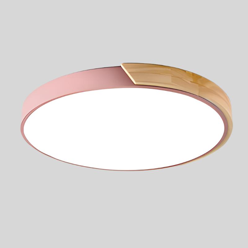 Scandinavian Ceiling Light with LED and Wooden Finish – Modern Macaron Design for Cozy Illumination