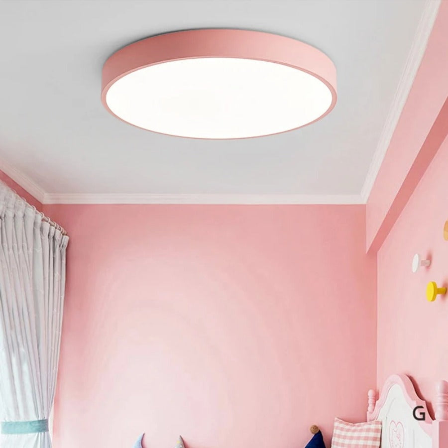 Scandinavian Ceiling Light with LED and Wooden Finish – Modern Macaron Design for Cozy Illumination