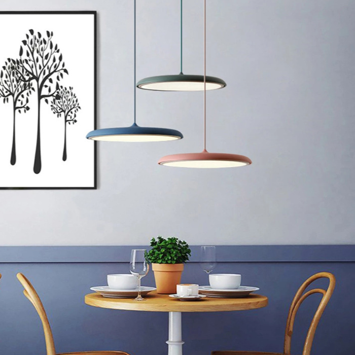Scandinavian LED Pendant Light – Minimalist Hanging Light for Kitchen and Modern Interiors, 30 cm Diameter, Energy-Efficient Design