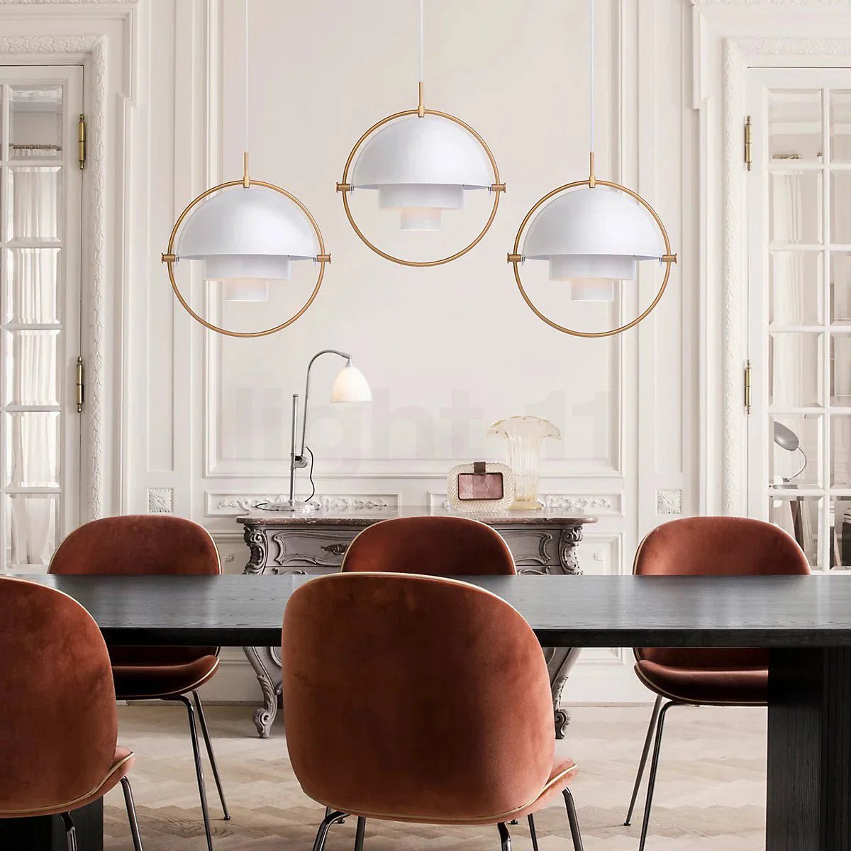 Scandinavian Multi-Tier Black Pendant Light – Elegant Kitchen Hanging Fixture with Layered Metal Shades