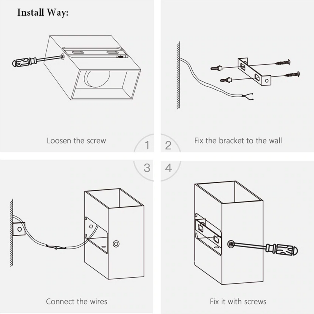 Metal Cube Led Wall Light