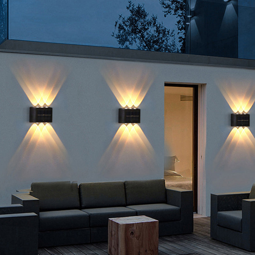 Solar LED Outdoor Light with Motion Sensor, 3 Adjustable Heads, IP65 Waterproof Garden Lights for Pathways and Walls