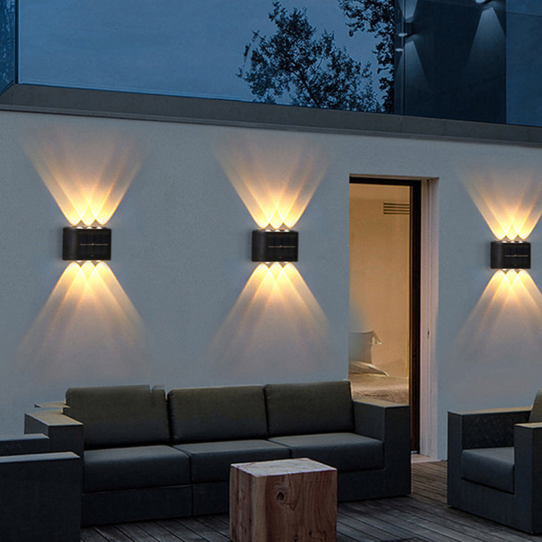 Solar LED Outdoor Light with Motion Sensor, 3 Adjustable Heads, IP65 Waterproof Garden Lights for Pathways and Walls
