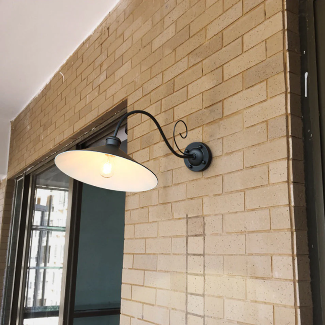 Vintage Black Outdoor Wall Lantern Light – Weatherproof LED Exterior Wall Light for Garden and Patio