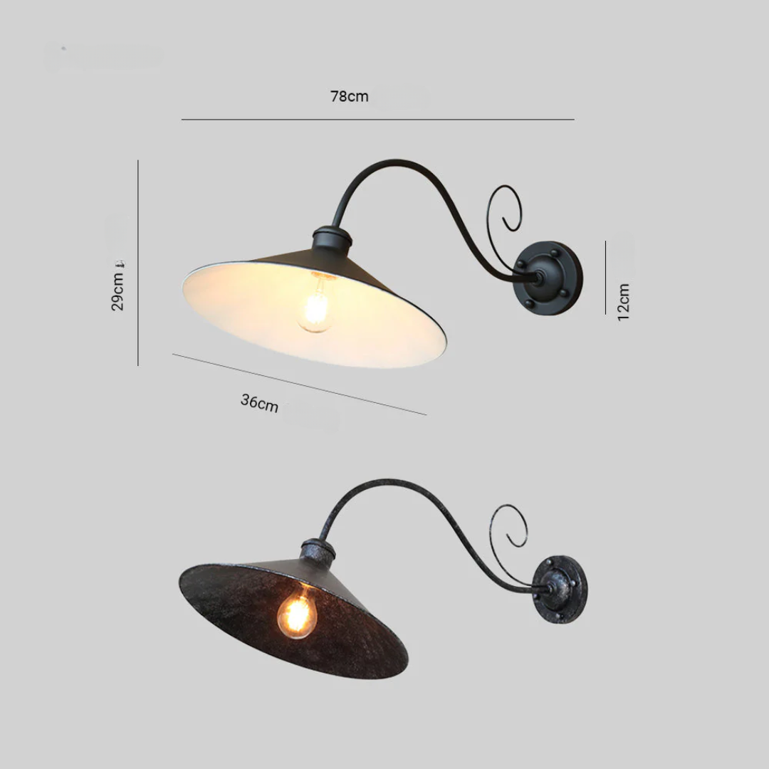 Vintage Black Outdoor Wall Lantern Light – Weatherproof LED Exterior Wall Light for Garden and Patio