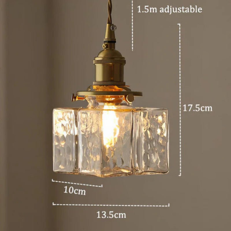 Vintage Glass Pendant Light with Copper Accents – Elegant Kitchen Pendant Lighting Fixture for Modern Interiors