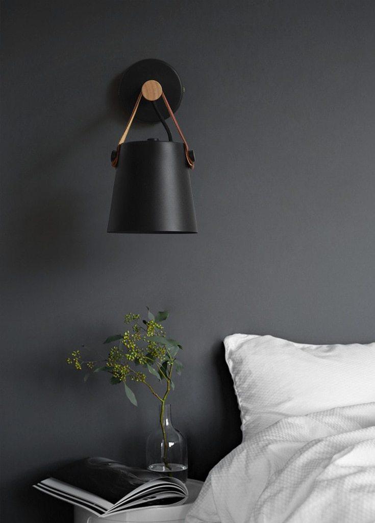 Wooden Nordic Wall Lamp – Minimalist Iron and Wood Sconce for Indoor Lighting – 38 cm Height