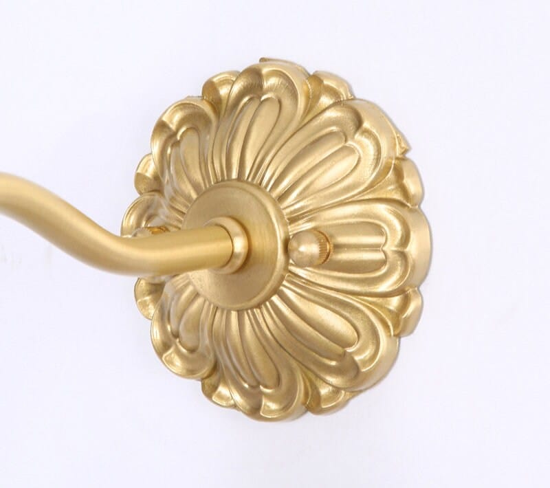 Frosted Layered Glass Flower Wall Light with Brushed Brass Carved Flower Fixture - Bulb Included