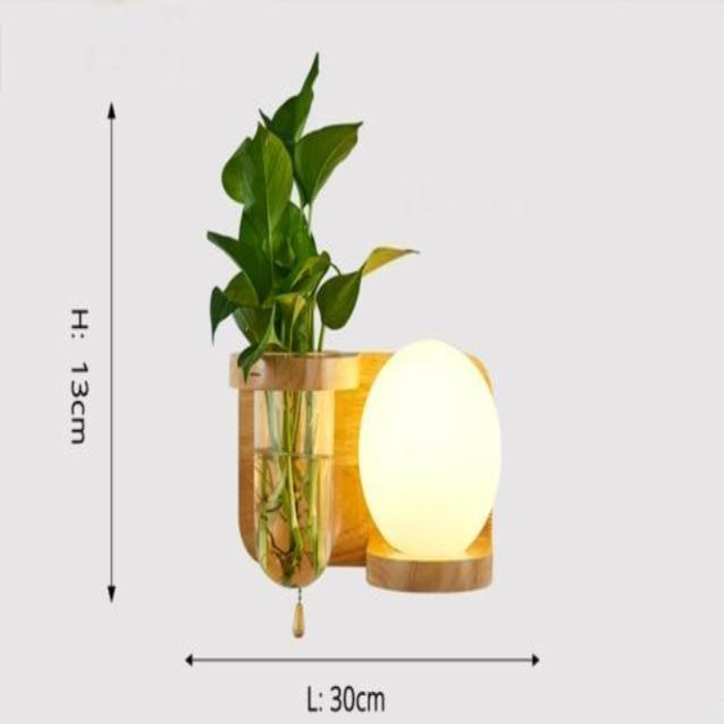 Modern Wooden Planter Wall Lamp